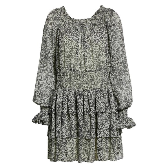 Cinq à Sept Janelle Long Sleeve dress BRAND NEW! Animal Print Smocked MSRP $345 - Picture 1 of 9